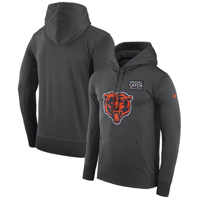 Chicago Bears Anthracite  Crucial Catch Performance Hoodie
