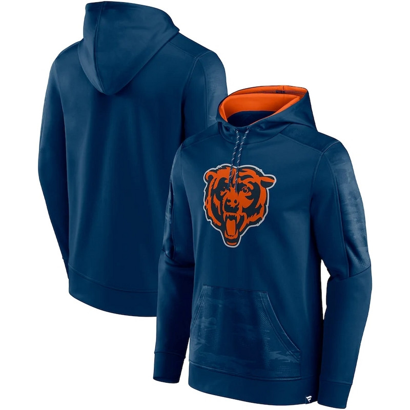 Chicago Bears Fanatics Branded On The Ball Pullover Hoodie Navy