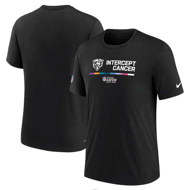 Chicago Bears Nike 2022 NFL Crucial Catch Performance T Shirt Black
