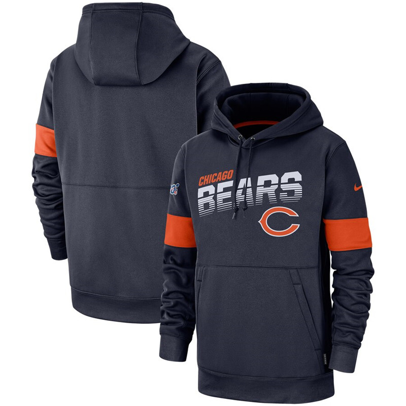 Chicago Bears Nike Sideline Team Logo Performance Pullover Hoodie Navy