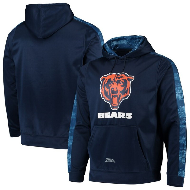 Chicago Bears Zubaz Tonal Oxide Pullover Hoodie Navy