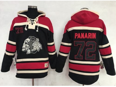 Chicago Blackhawks 72 Artemi Panarin Black Sawyer Hooded Sweatshirt Stitched NHL Jersey