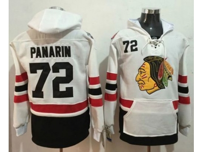 Chicago Blackhawks 72 Artemi Panarin White Name and Number Pullover NHL Hoodie