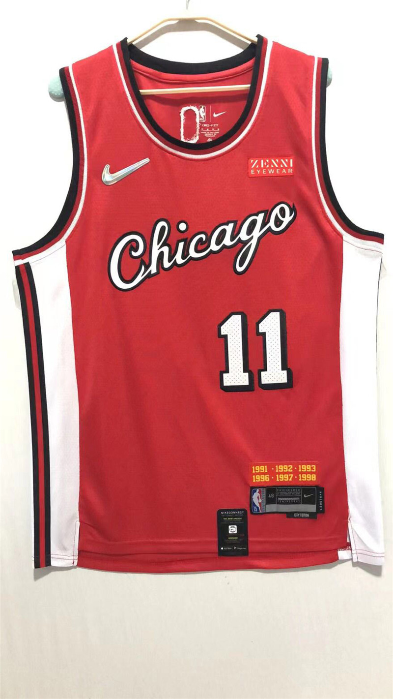 Chicago Bulls 11 DeMar DeRozan 2021 22 Red City Edition Swingman jersey