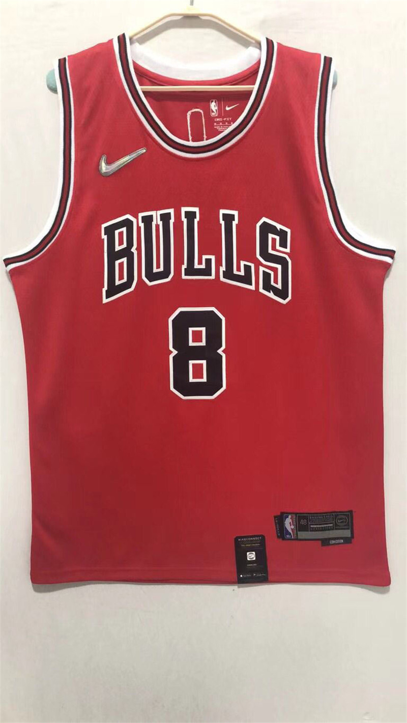Chicago Bulls 8 Zach Lavine Red Diamond City Edition Swingman jersey