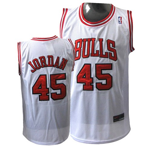 Chicago Bulls Jordan 45 white Jerseys