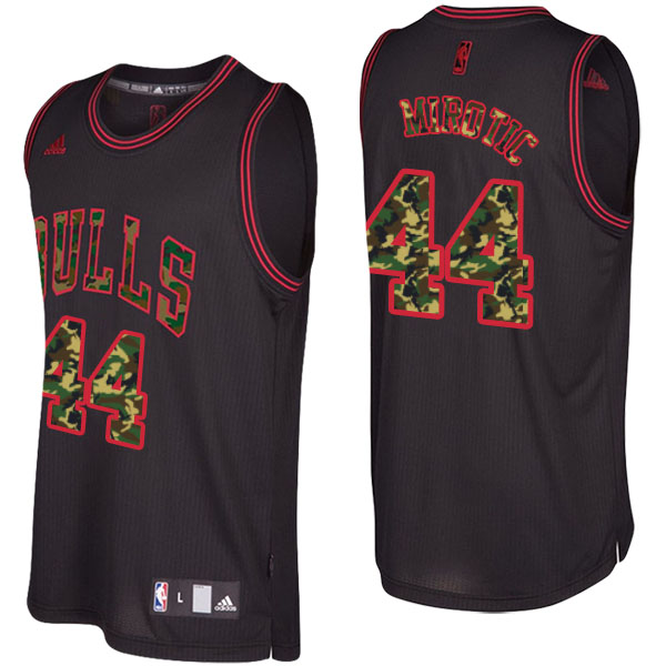 Chicago Bulls Nikola Mirotic Camo Fashion Swingman Black Jersey