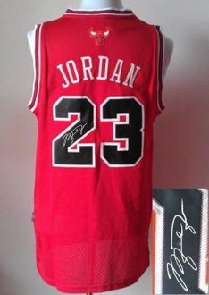 Chicago Bulls Revolution 30 Autographed 23 Michael Jordan Red Stitched NBA Jersey