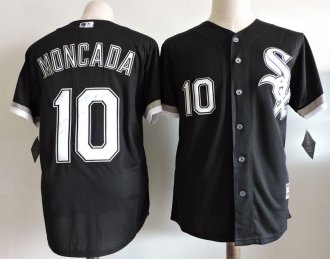 Chicago White Sox 10 Moncada Black Baseball Jersey