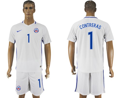 Chile 1 Contreras Away Soccer Country Jersey