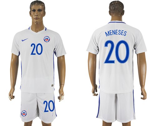 Chile 20 Meneses Away Soccer Country Jersey