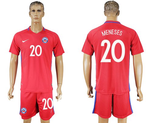 Chile 20 Meneses Home Soccer Country Jersey