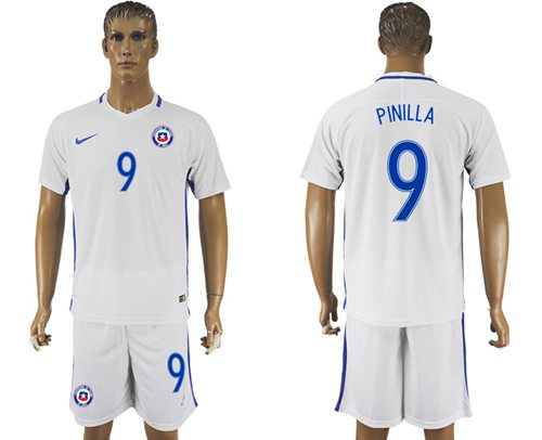 Chile 9 Pinilla Away Soccer Country Jersey
