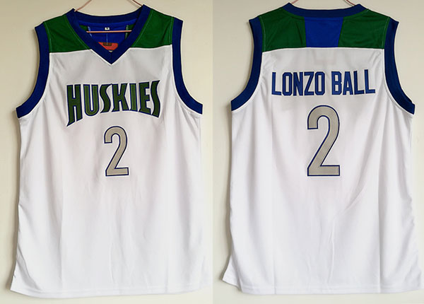 Chino Hills Huskies #2 Lonzo Ball White High School Basketball Jersey