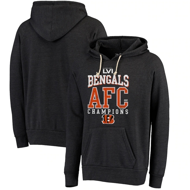 Cincinnati Bengals Majestic Threads 2021 AFC Champions Get Big Pullover Hoodie