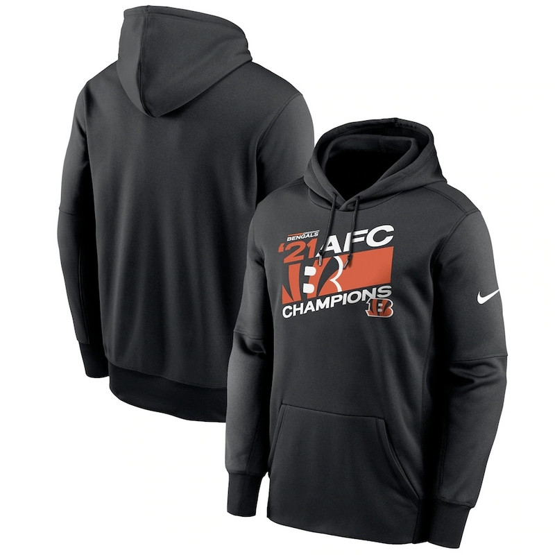 Cincinnati Bengals Nike 2021 AFC Champions Iconic Pullover Hoodie Black