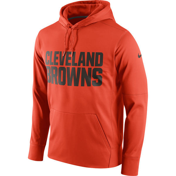 Cleveland Browns  Circuit Wordmark Essential Performance Pullover Hoodie Orange