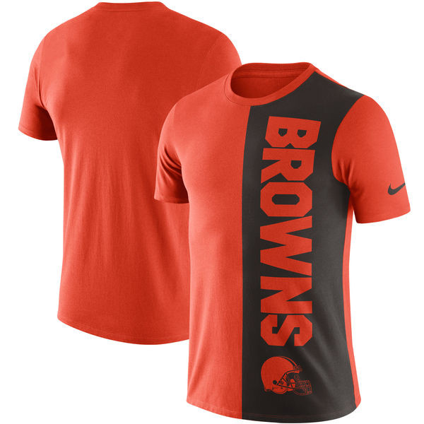 Cleveland Browns  Coin Flip Tri Blend T Shirt OrangeBrown