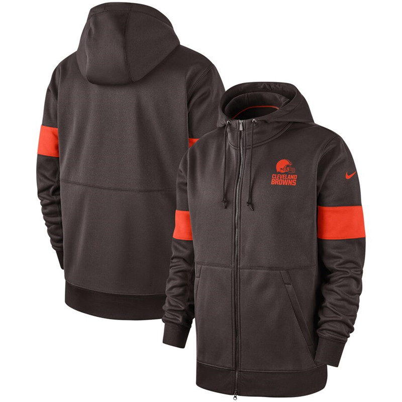 Cleveland Browns Nike Sideline Performance Full Zip Hoodie Brown