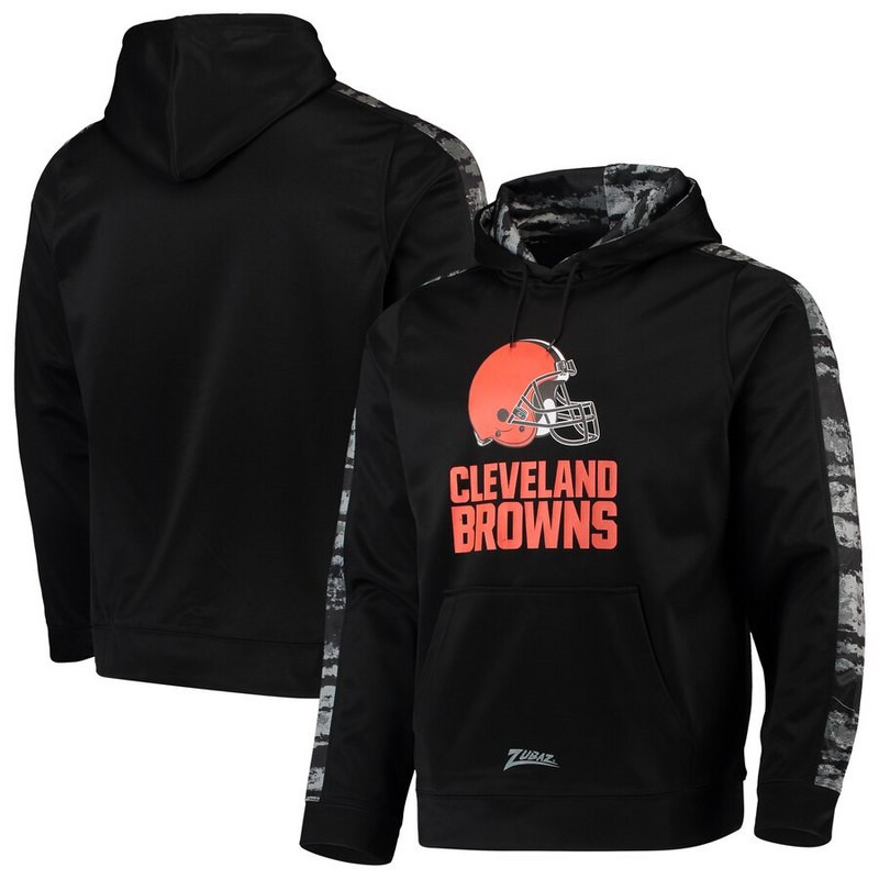 Cleveland Browns Zubaz Tonal Oxide Pullover Hoodie Black