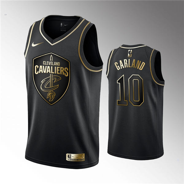 Cleveland Cavaliers #10 Darius Garland Black Golden Edition Jersey