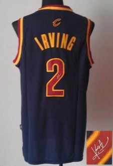 Cleveland Cavaliers Revolution 30 Autographed 2 Kyrie Irving Navy Blue Stitched NBA Jersey