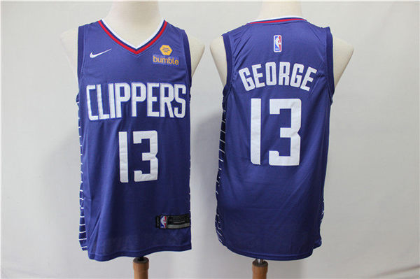 Clippers 13 Paul George Blue Nike Swingman Jersey