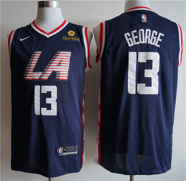 Clippers 13 Paul George Navy City Edition Nike Swingman Jersey