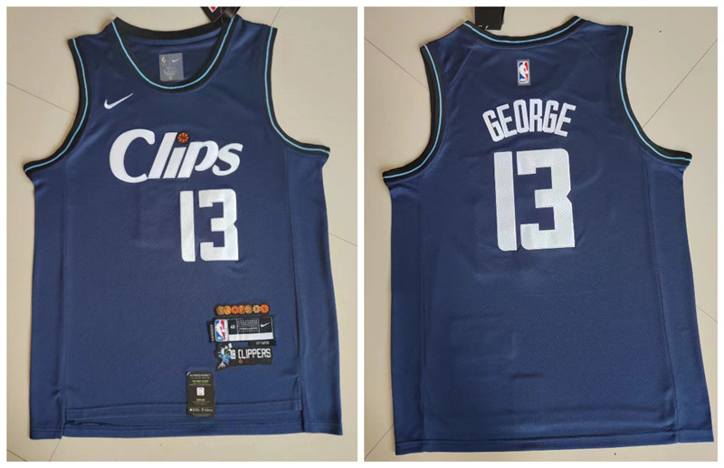 Clippers 13 Paul George Navy Nike 2023 24 City Edition Swingman Jersey