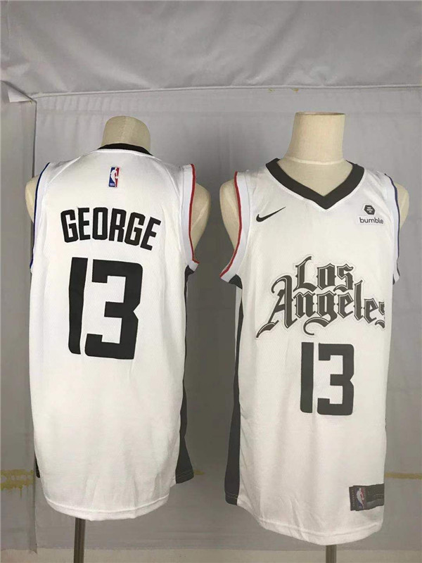 Clippers 13 Paul George White Nike Authentic 2019 2020 Jersey