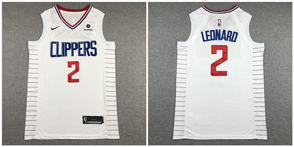 Clippers 2 Kawhi Leonard White Nike Authentic Jersey