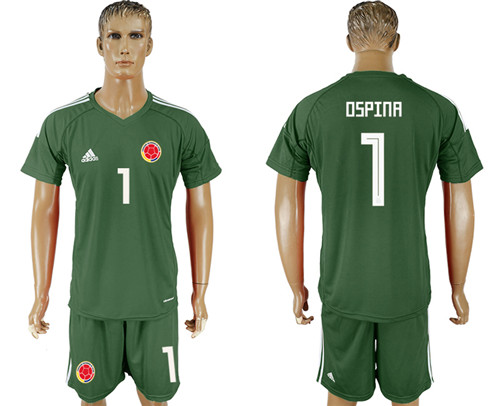 Colombia 1 OSPINA Army Green Goalkeeper 2018 FIFA World Cup Soccer Jersey