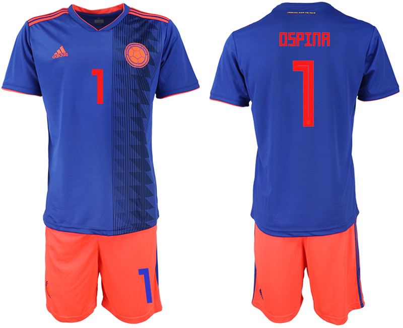 Colombia 1 OSPINA Away 2018 FIFA World Cup Soccer Jersey