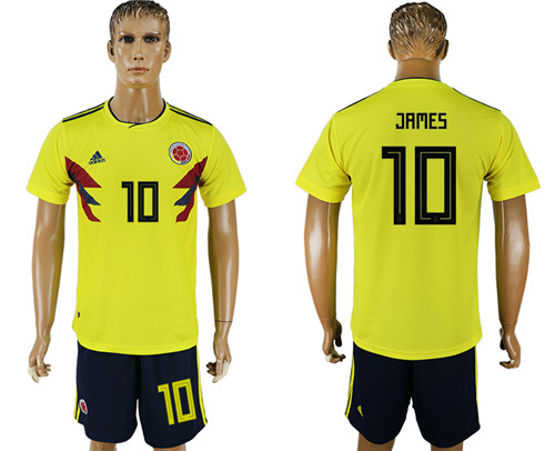 Colombia 10 JAMES Home 2018 FIFA World Cup Soccer Jersey