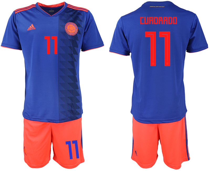 Colombia 11 CUADRADO Away 2018 FIFA World Cup Soccer Jersey