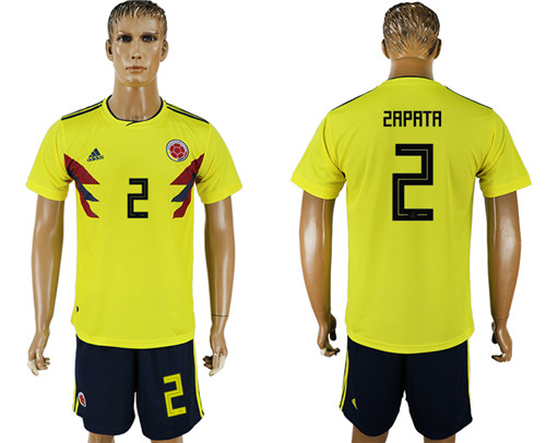 Colombia 2 ZAPATA Home 2018 FIFA World Cup Soccer Jersey