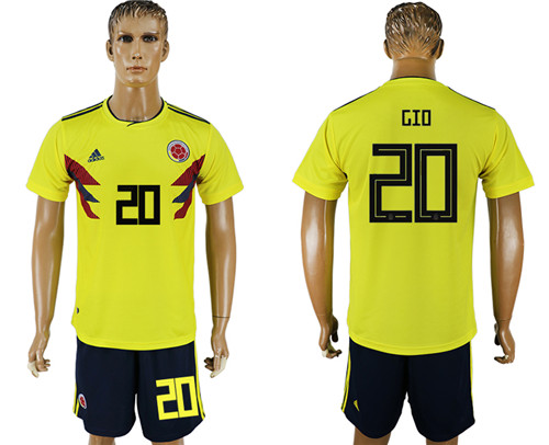 Colombia 20 GIO Home 2018 FIFA World Cup Soccer Jersey