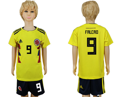 Colombia 9 FALCAO Youth 2018 FIFA World Cup Soccer Jersey