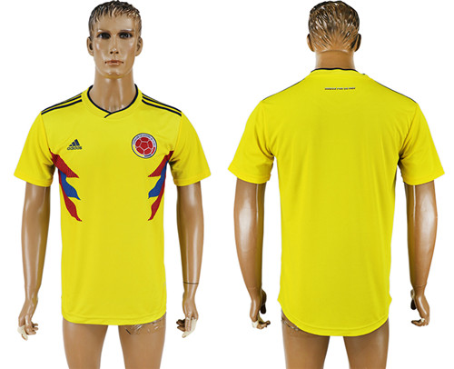 Colombia Home 2018 FIFA World Cup Thailand Soccer Jersey