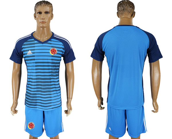Colombia Lake Blue  Goalkeeper 2018 FIFA World Cup Soccer Jersey