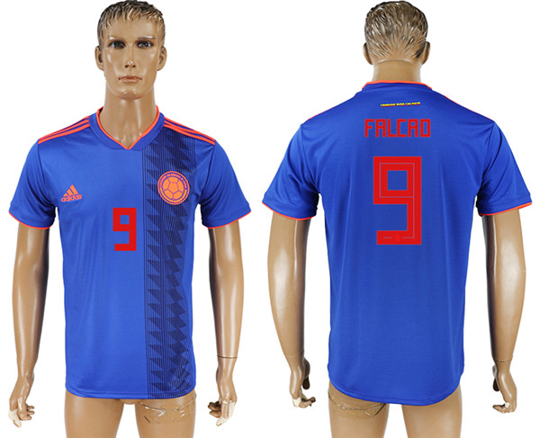 Columbia 9 FALCAO Away 2018 FIFA World Cup Thailand Soccer Jersey