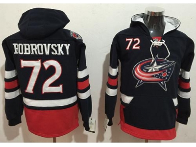 Columbus Blue Jackets 72 Sergei Bobrovsky Navy Blue Name Number Pullover NHL Hoodie