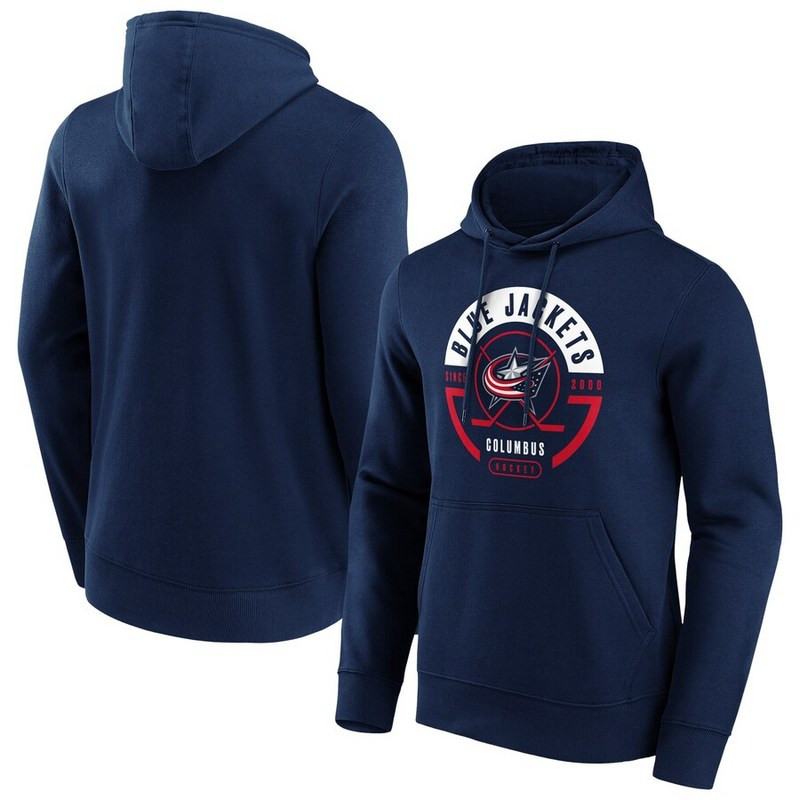 Columbus Blue Jackets Fanatics Branded Block Party Hoodie Navy Mens