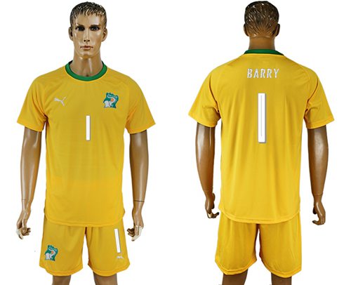 Cote d lvoire 1 Barry Home Soccer Country Jersey