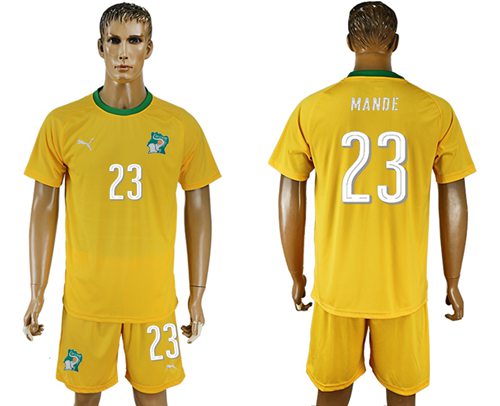 Cote d lvoire 23 Mande Home Soccer Country Jersey