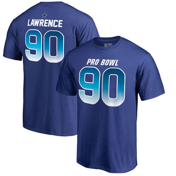 Cowboys 90 Demarcus Lawrence NFC NFL Pro Line by Fanatics Branded 2018 Pro Bowl Stack Name & Number T Shirt Royal