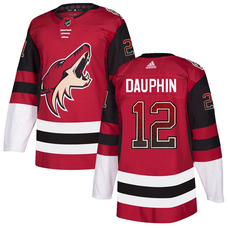 Coyotes 12 Laurent Dauphin Red Drift Fashion  Jersey