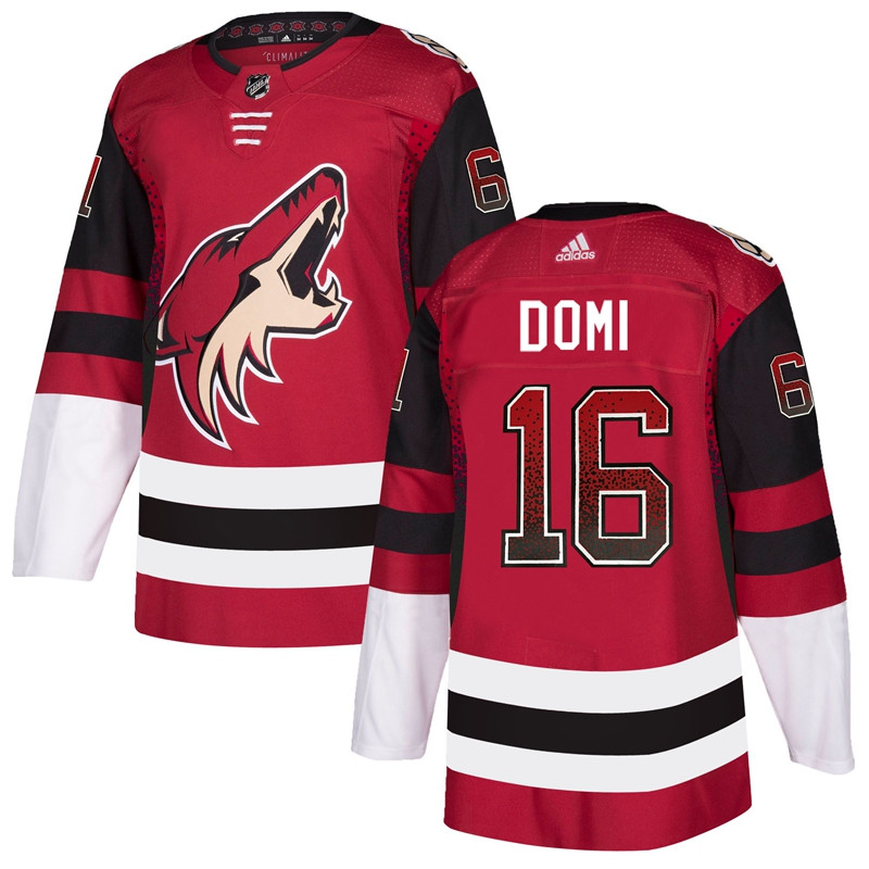 Coyotes 16 Max Domi Red Drift Fashion  Jersey
