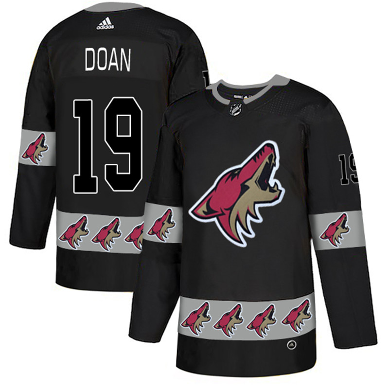 Coyotes 19 Shane Doan Black Team Logos Fashion  Jersey