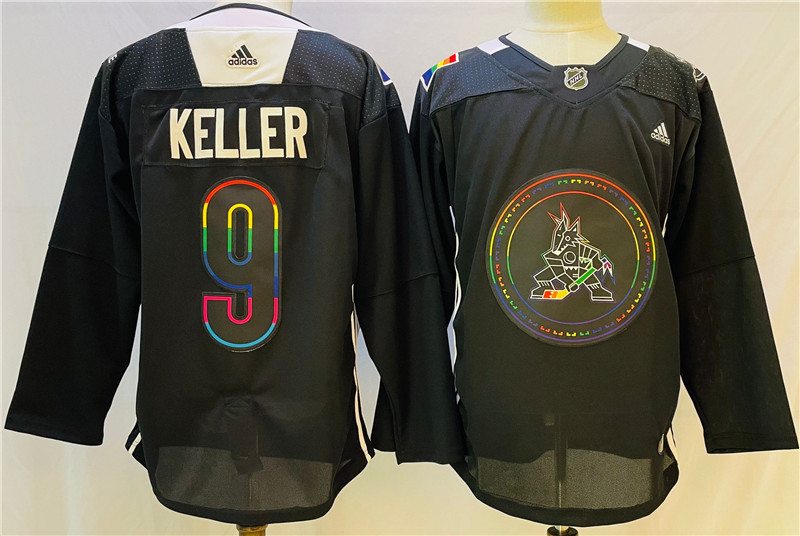 Coyotes 9 Clayton Keller Black 2022 Adidas Jersey